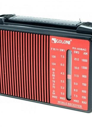 Портативный радио приемник golon rx-a08 ac от сети 220в чёрный с красным