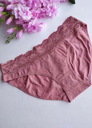 Новые коттоновые трусики с кружевом george, u9 14, eur 42, xl
