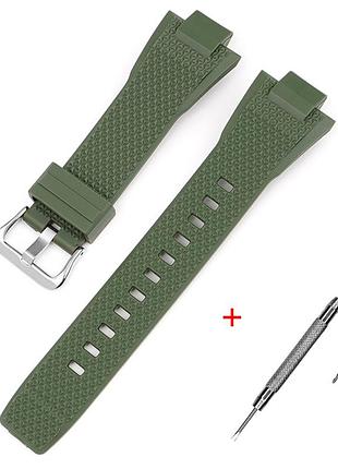 Ремінець для casio g-shock gst-b400 army green si