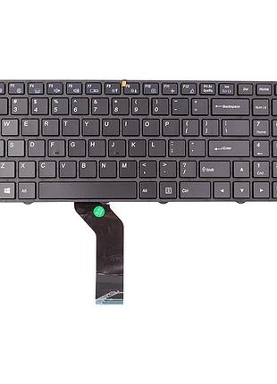 Клавиатура для ноутбука clevo n850hc черная, черный фрейм, подсветка