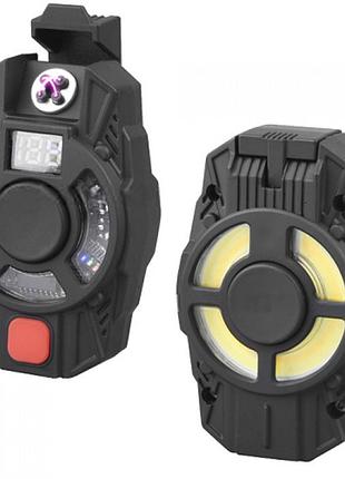 Електроімпульсна запальничка d73-1-cob дугова usb запальничка з ліхтариком у кейсі чорна