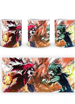 Кружка geekland моя геройская академия my hero academia бакуго и деку в профиль удар и взрыв mha 02.523