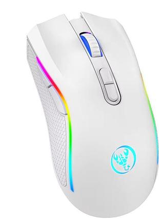 Миша бездротова з акумулятором і підсвіткою hxsj t69 2,4ghz white