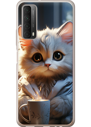Чохол на huawei p smart 2021 білий кіт "5646u-2100-851"