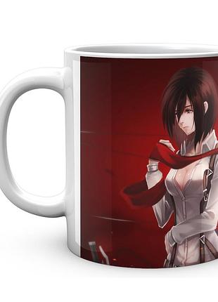 Кружка атака титанов attack on titan красный фон at.02.53