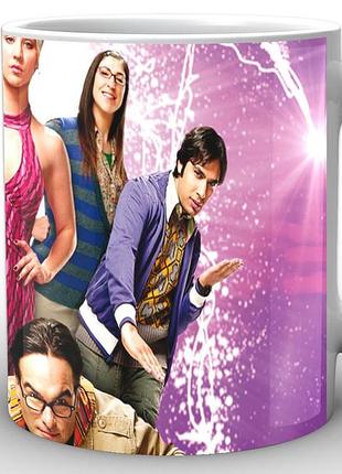 Кухоль geek land біла теорія великого вибуху the big bang theory на рожевому фоні bb.002.21