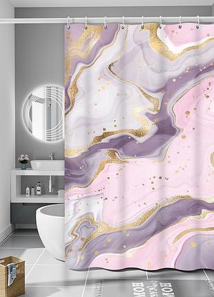 Шторка для ванны из полиэстера водонепроницаемая bathlux 180x180 см с кольцами, занавеска для ванной комнаты