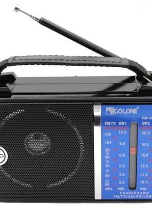 Портативний радіоприймач golon rx-a06 ac від мережі 220в чорний із синім