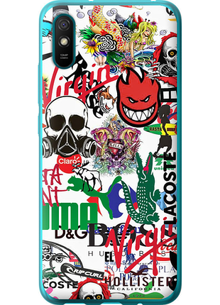 Чохол на xiaomi redmi 9a many different logos "4022u-2034-851"