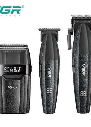 Комплект vgr 3 в 1 v-640 s3 , машинка для стрижения (clipper), триммер и электробритва (шейвер)