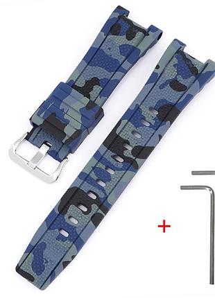 Ремінець для casio g-shock gst-w300 camo dark blue si