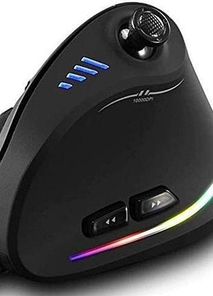 Вертикальная мышь проводная zelotes c18 с эргономичным джойстиком rgb подсветкой