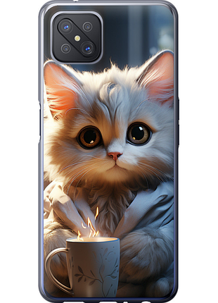 Чохол на oppo reno 4 z білий кіт "5646u-2278-851"