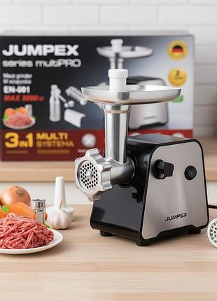 Мясорубка 3 в 1 jumpex series multi en-001 3000 вт (мясорубка + тёрка + шинковка)