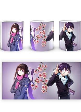 Кружка geekland noragami бездомный бог хиёри, ято и веточка сакуры nrg 02.012