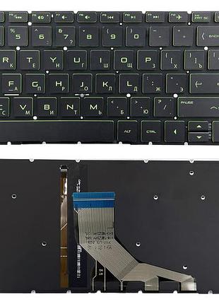 Клавиатура hp 15-da 15-db 15-dr 15-dx 17-by 17-ca 250 255 256 g7 250 255 g8 черная без рамки прямой enter зеленая подсветка