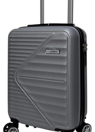 Валіза carbon 66101 колір срібний розмір міні xs 40x30x20 см