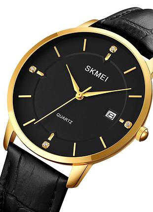 Skmei 1801lgdbk gold-black leather 2