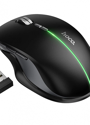 Аккумуляторная мышь игровая bluetooth и 2,4g, hoco gm40 dixon rgb / геймерская мышь с аккумулятором черный