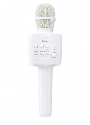 Микрофон с караоке, bluetooth, aux, 1200 мач, hoco bk5 cantando, белый