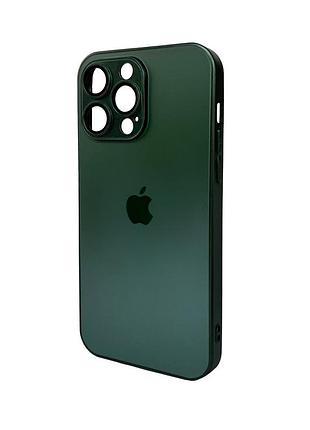Чохол для смартфона ag glass matt frame color logo for apple iphone 15 pro max cangling green