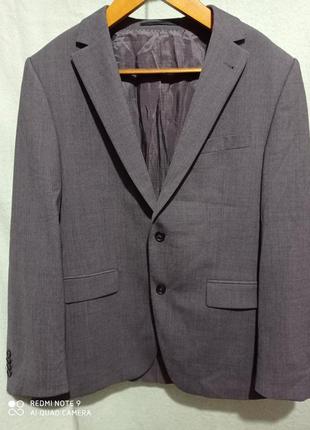 Т20. шерстяной серый  блейзер пиджак мужской  шерсть finshley & harding вовна вовняний1 фото