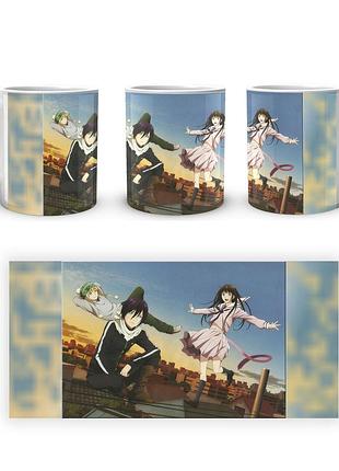 Кружка geekland noragami бездомный бог ято, хиёри и юкине над крышами вечернего города nrg 02.009