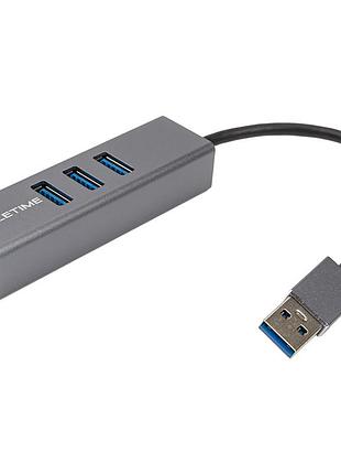 Адаптер cabletime usb 3.0 - usb 3.0 (3 ports) + rj45, 0.15м