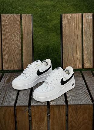 Кросівки nike air force (білі з чорним свушем) 1156-2