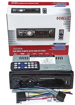 Автомагнитола jsd306 iso - bluetooth, fm, usb, microsd, aux 4x60w 4