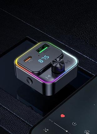Автомобільний fm-трансмітер модулятор bluetooth mp3 hoco e81 fantasy 30 w, pd/qc, usb-c/ 1xusb-a 7