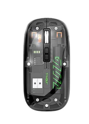 Мышь t-wolf x11 беспроводная, бесшумная с аккумулятором 2,4g+bluetooth black