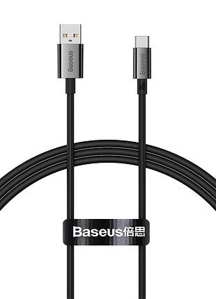 Кабель baseus superior series fast charging data cable usb to type-c 100w 1m cluster black
