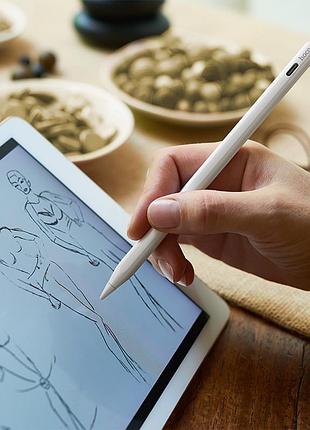 Стилус hoco gm112 intelligent anti-lost active capacitive pen with digital display pad dedicated white 9