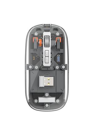 Маніпулятор миша бездротова wiwu crystal magnetic wirless mouse wm105 (dual-bluetooth +2.4g three-mode) grey