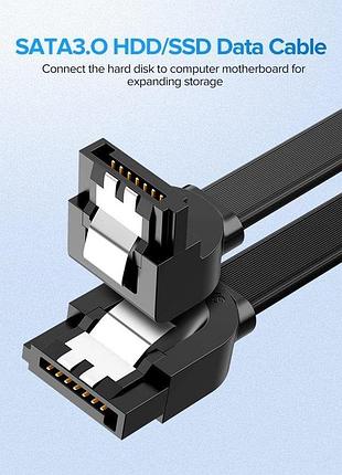 Кабель ugreen us217 angled sata 3 data cable 0.5m (black)(ugr-30797) 4
