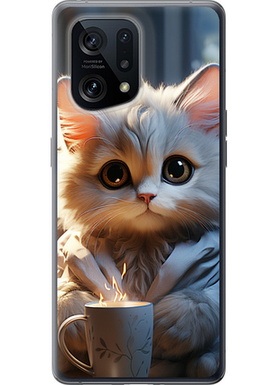 Чохол на oppo find x5 білий кіт "5646u-2602-851"