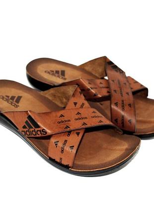 Чоловічі шльопанці тапочки adidas сланці руді адідас ( розміри: 40,41,42,43,44)