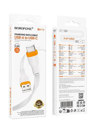 Кабель borofone bx118 esplendido charging data cable type-c white 2
