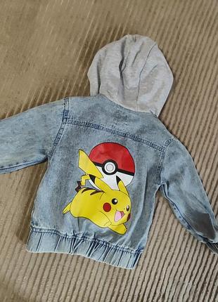 Джинсова куртка pokemon sinsay 122см