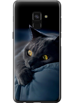Чехол на samsung galaxy a8 2018 a530f дымчатый кот "825u-1344-851"