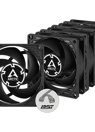 Кулер к корпусу arctic p8 pwm pst, черный, 5 шт