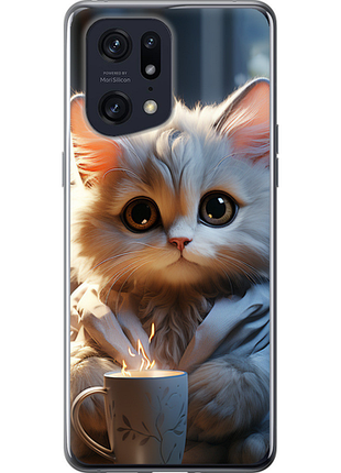 Чохол на oppo find x5 pro білий кіт "5646u-2603-851"