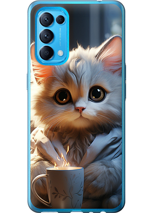 Чохол на oppo reno5 білий кіт "5646u-2206-851"
