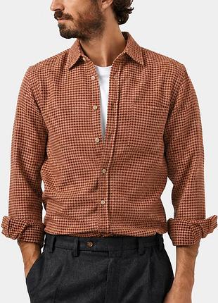 Portuguese flannel abstract pied poule shirt фланелева сорочка в гусячу лапку