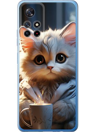 Чохол на xiaomi poco m4 pro 5g білий кіт "5646u-3851-851"