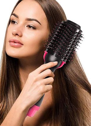 Фен-браш с расческой, щетка для укладки волос one step hair dryer, расческа выпрямитель волос (фен-щітка)