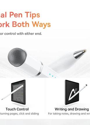 Стилус baseus wise writing hn1 universal version wired charging 2-in-1 stylus for huawei/xiaomi moon white (with type-c cable*1 6
