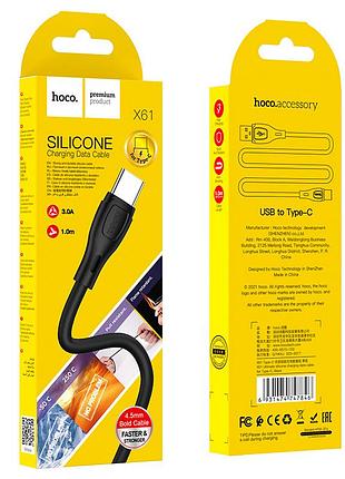 Кабель hoco x61 ultimate silicone charging data cable for type-c black 2