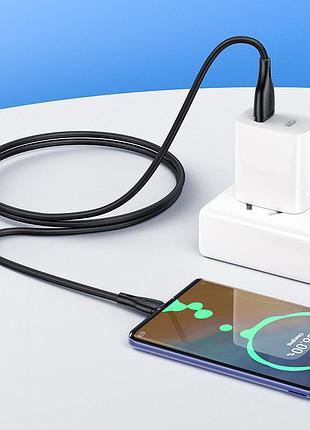 Кабель hoco x61 ultimate silicone charging data cable for type-c black 6